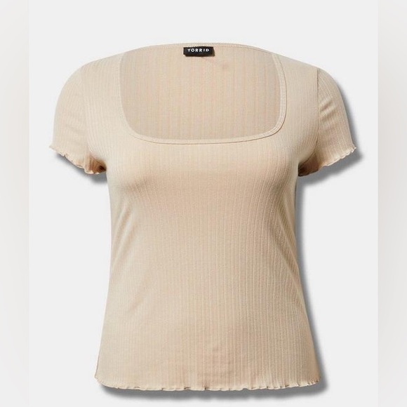 Torrid Taupe Ribbed Knit Top - Picture 8 of 8